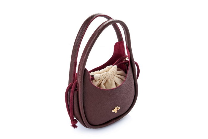 Lucky Bees Bolsa de Hombro Claret Red (Rojo Burdeos) en Cuero de Polivinilo Elegante y Versátil para Mujer